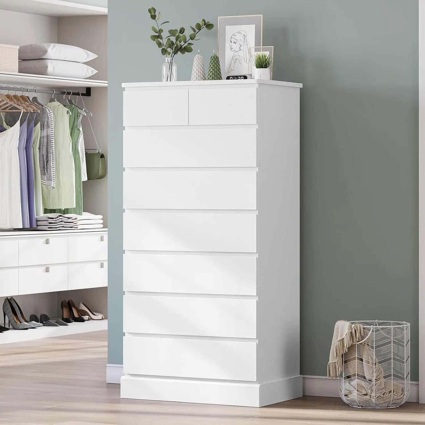 Bedroom Dresser With Eight Drawers Modern Wood Storage