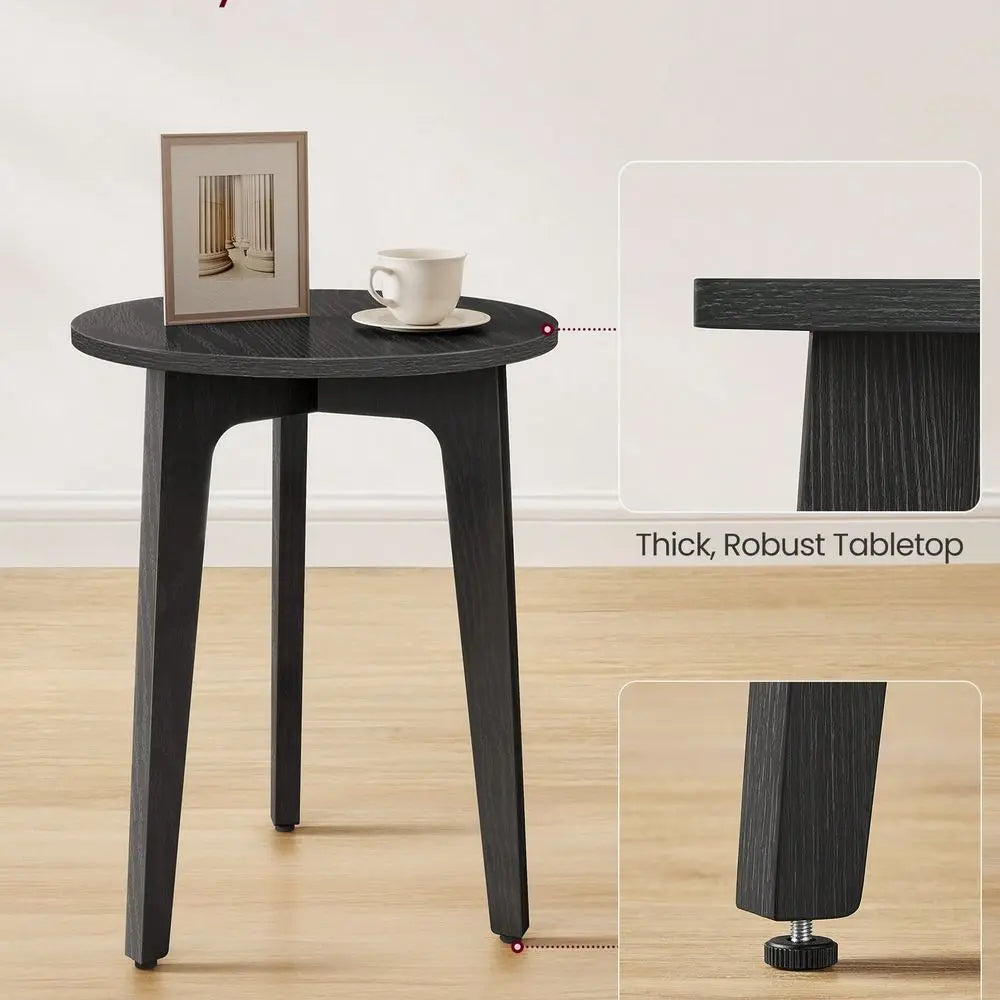 Round End Table With Tapered Legs For Living Room Decor