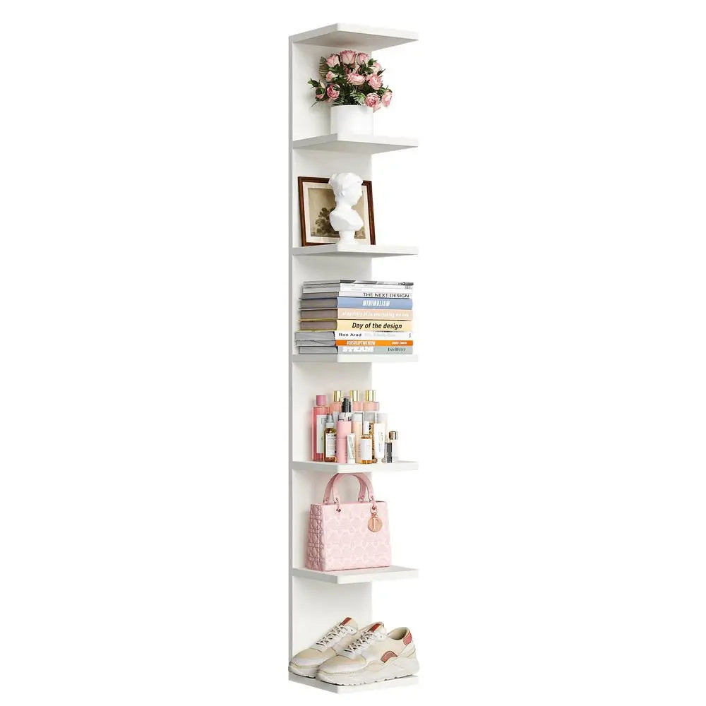 7Tier Floating Wall Shelf White Wall Mounted Display and Storage