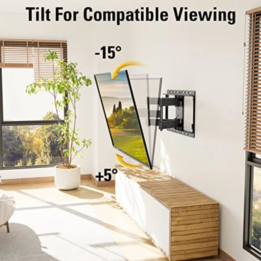 Full Motion TV Wall Mount With Swivel Tilt Articulating Arms