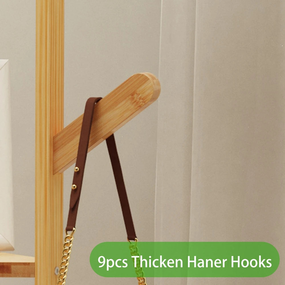 Wisfor Bamboo Corner Coat Rack Stand With Hooks And Shelves