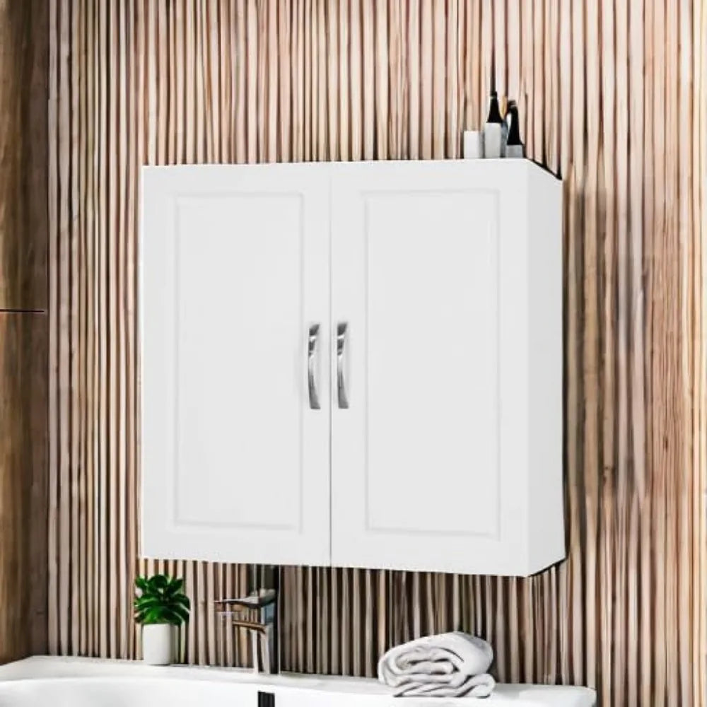 Wall Cabinet With Adjustable Shelf Two Doors For Laundry Room