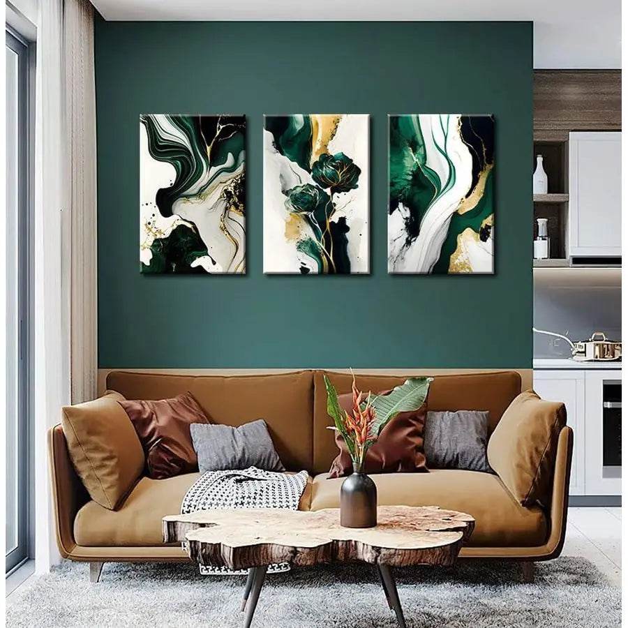 Framed Abstract Marble Wall Art Modern Canvas Print