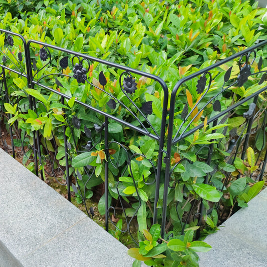 5 Pack Steel Decorative Garden Fence Panel Folding Border