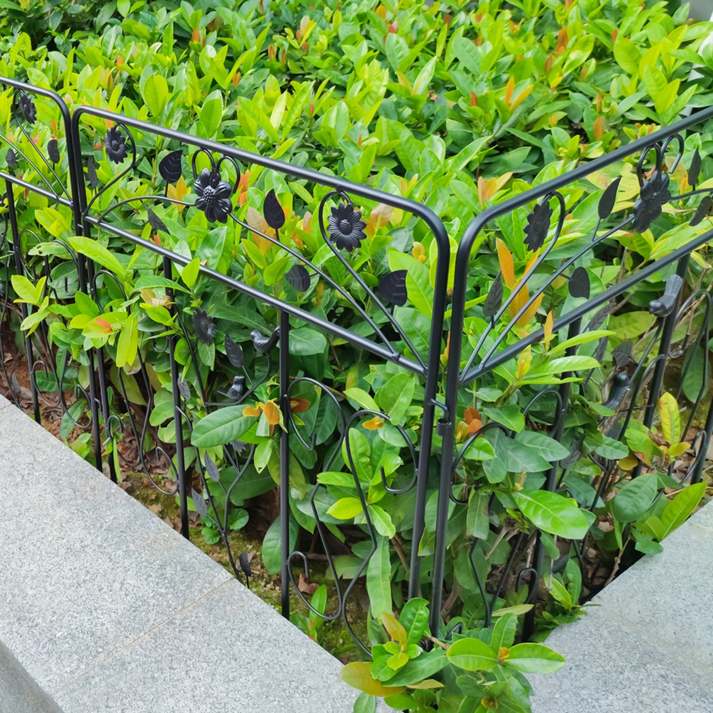 Five Pack Iron Decorative Garden Fence Panel Folding Border