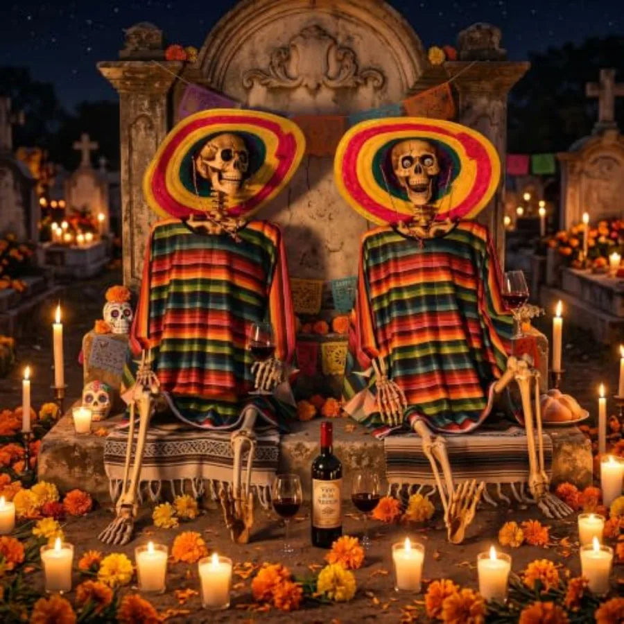 Day Of The Dead Posable Skeleton Halloween Altar Decoration