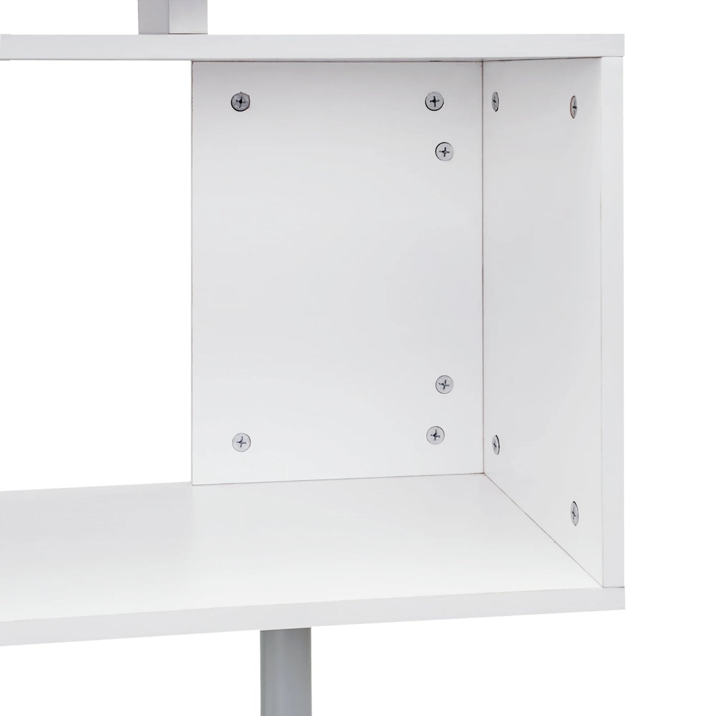 White L Shaped Corner Desk With 3 Tier Shelves