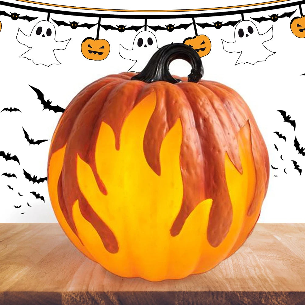 Battery Operated Halloween Pumpkin Lantern With Flickering Flame Light