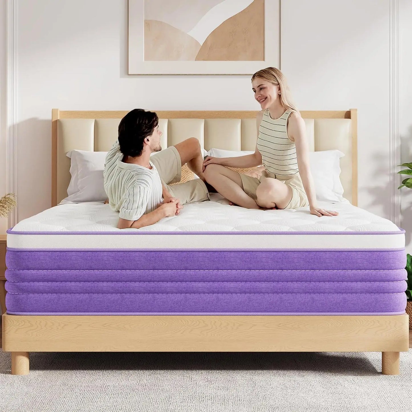 Hybrid Mattress Medium Firm Breathable Fiberglass Free CertiPUR US Certified