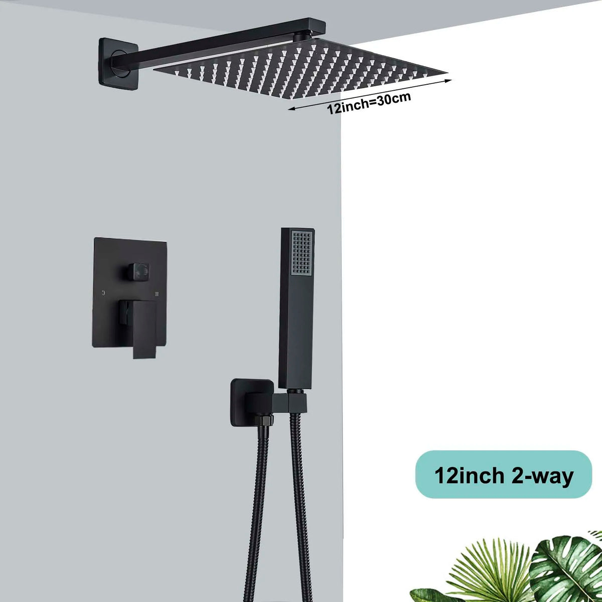 SAFLIHCAR Concealed Rainfall Shower System With Bathtub Mixer Set