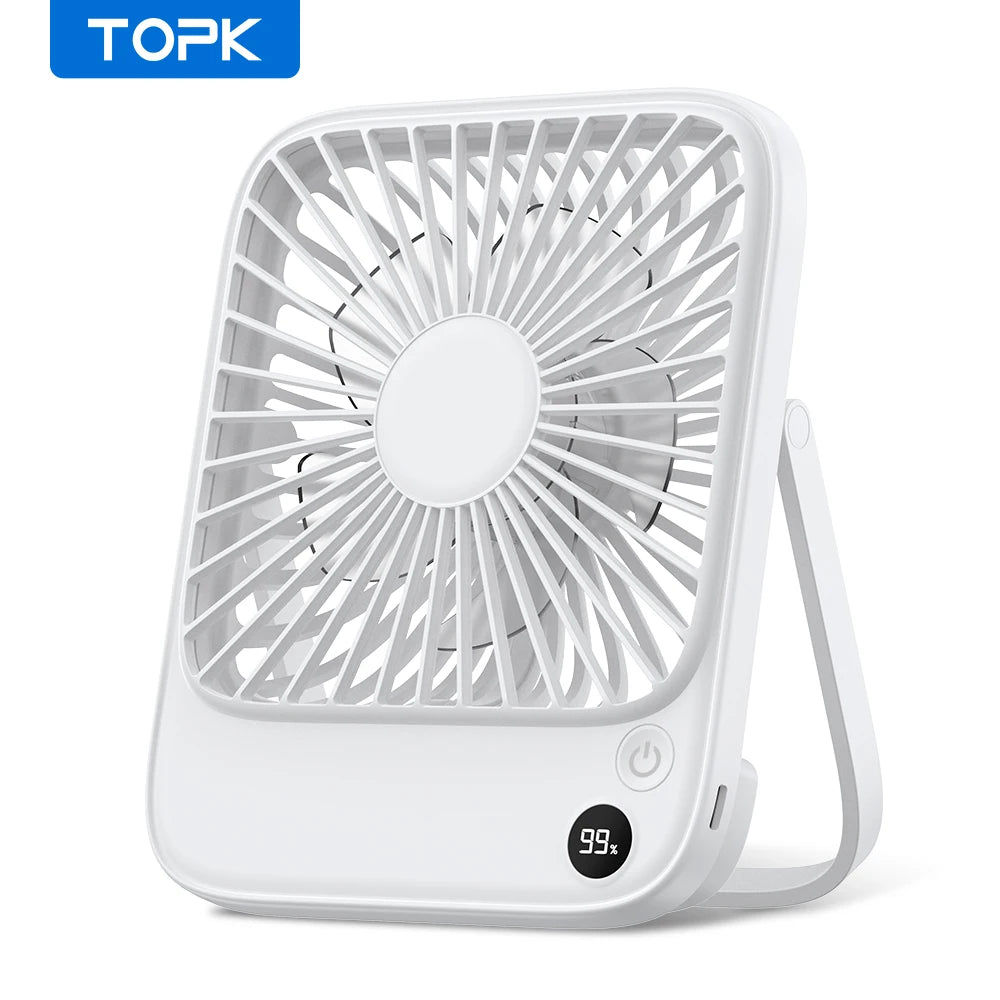TOPK Rechargeable Portable Mini Silent Desk Fan