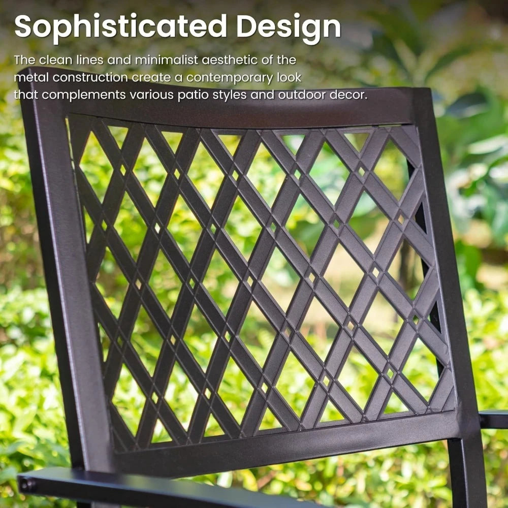 Outdoor Metal Swivel Chairs Set Of 2 With Cushions