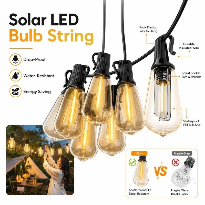 Waterproof Solar LED Papaya Fairy Lights for Outdoor Garden Decor