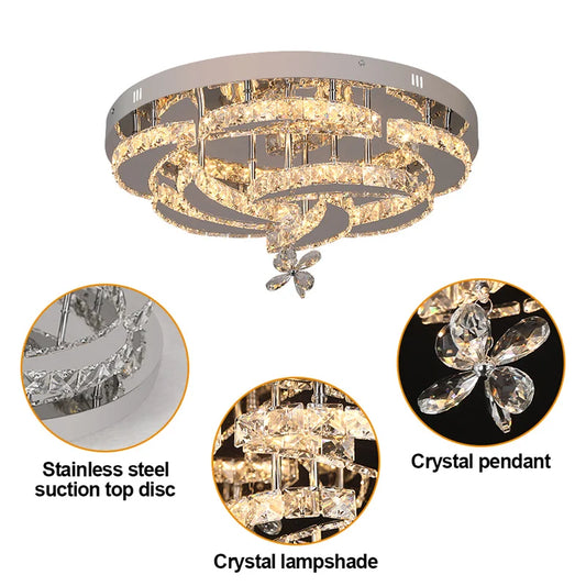 GreeLustr Crystal Led Ceiling Chandelier For Living And Dining Rooms