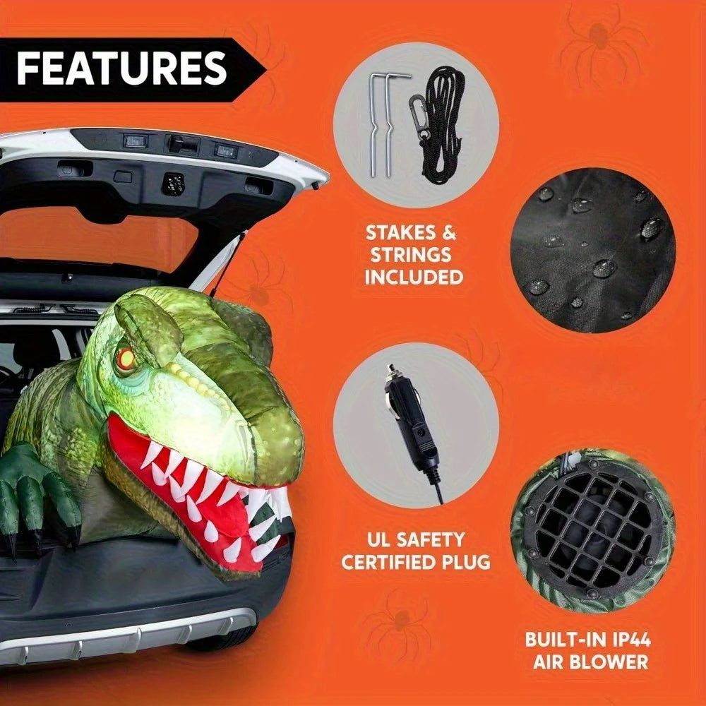 Animated Halloween Inflatable Dinosaur With LED Lights For Yard Decor