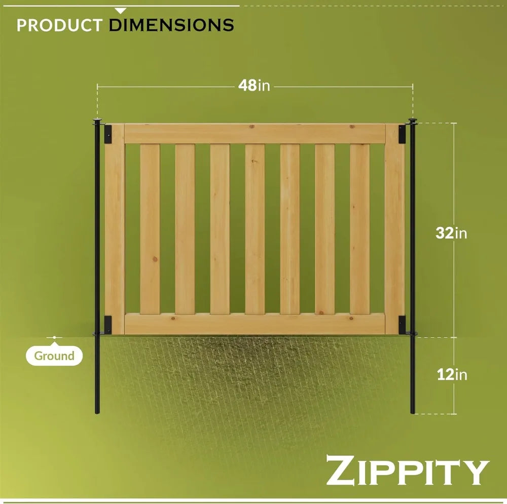 No Dig Wood Fence Kit For Dogs And Garden Border Panels