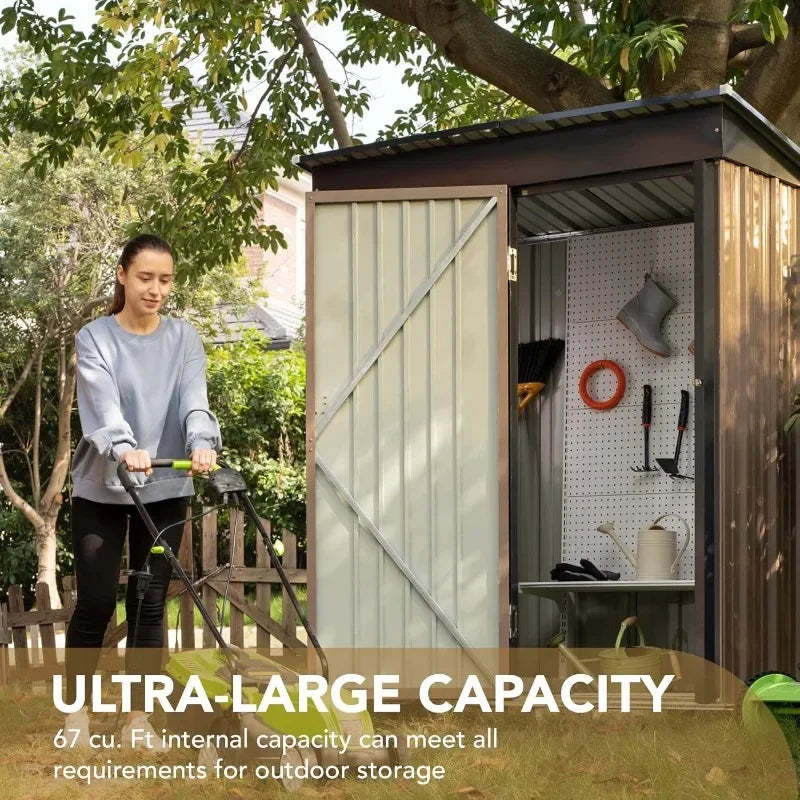 Lockable Metal Outdoor Storage Shed For Garden Use Weatherproof