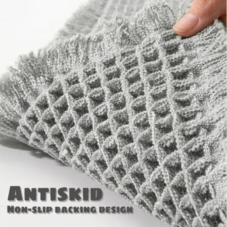 Washable Waffle Bathroom Rugs for Bath and Shower