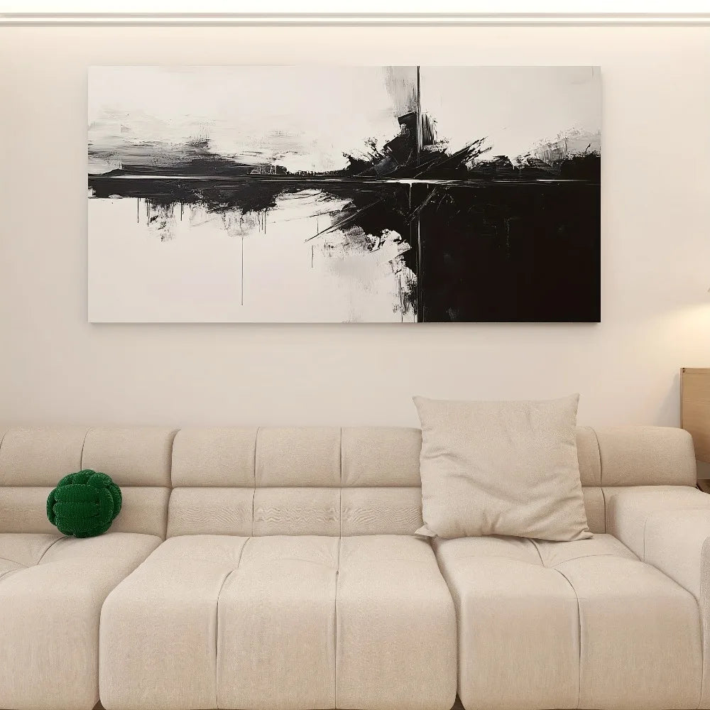 Deconstruction of Form: Abstract Structure Art, Pine Wood Frame