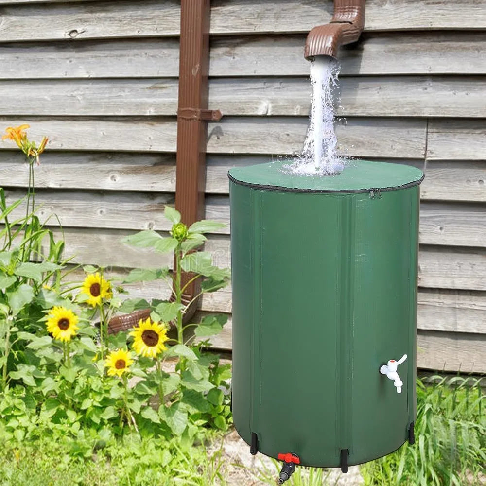 100 Gallon Rain Barrel Folding Portable Water Collection Tank Storage Outdoor