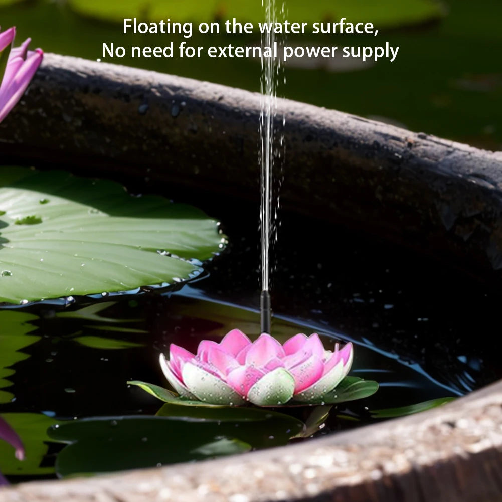 Lotus Solar Water Fountain Brushless Pump Floating Garden Fountain Solar Powered Fountain for Outdoor Bird Bath