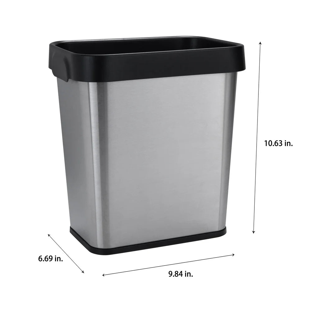 NONECN Stainless Steel Trash Can Open Top Waste Bin