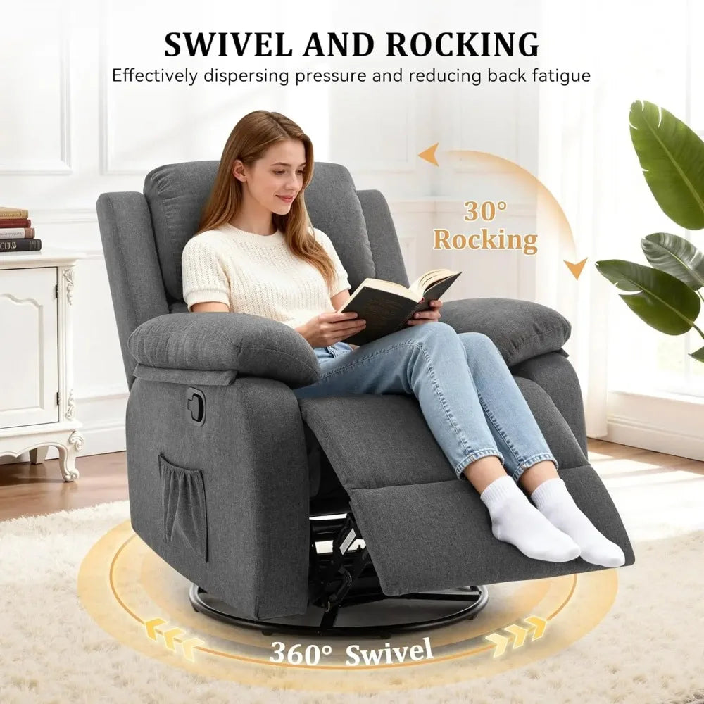 Chengwei Recliner Chair 360 Degree Swivel Rocker For Small Spaces