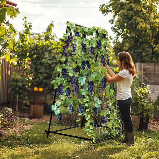 BINGOPAW Cucumber Trellis Metal Garden Arch Plant Support