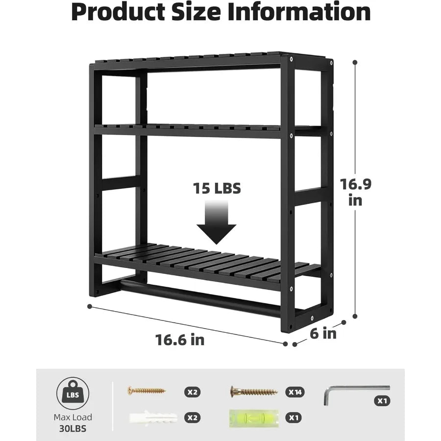 XIUWO Over The Toilet Storage Shelf 3 Tier Wall Mounted Organizer