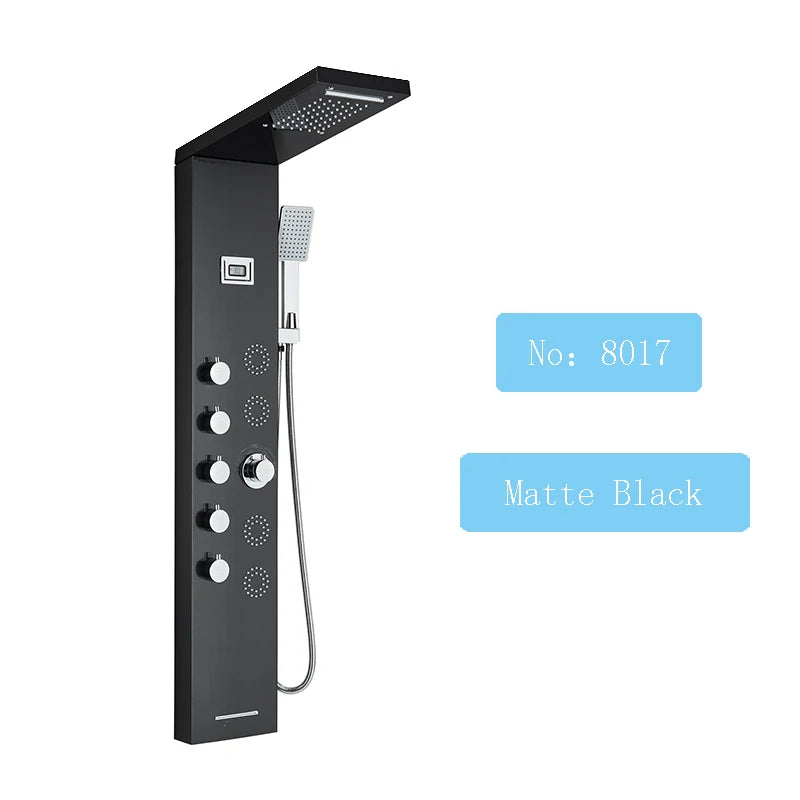 Shinesia LED Shower Panel With Rainfall And Massage Jets