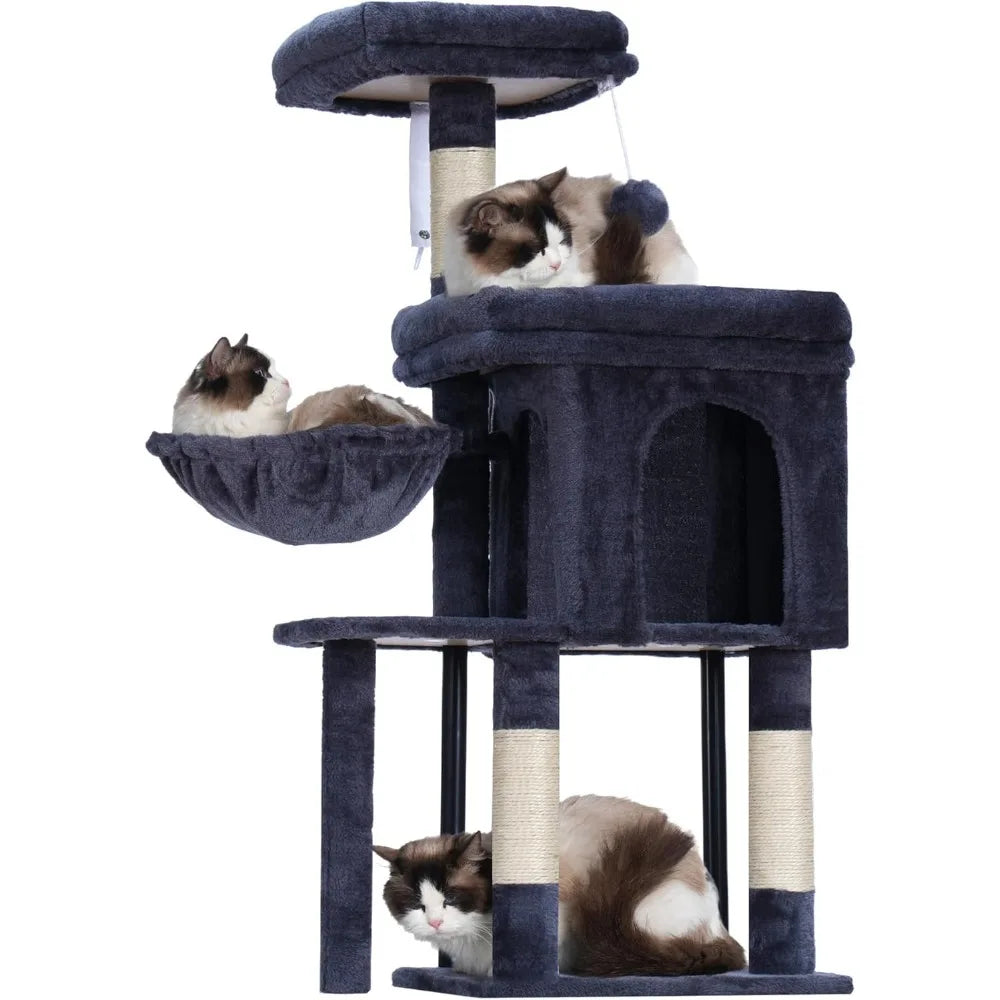 NBVCX Cat Tree Condo With Scratching Posts Hammock And Plush Perch