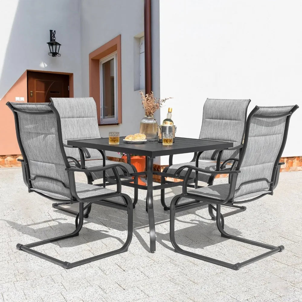 NBVCX All-Weather Patio Dining Set With Umbrella Table