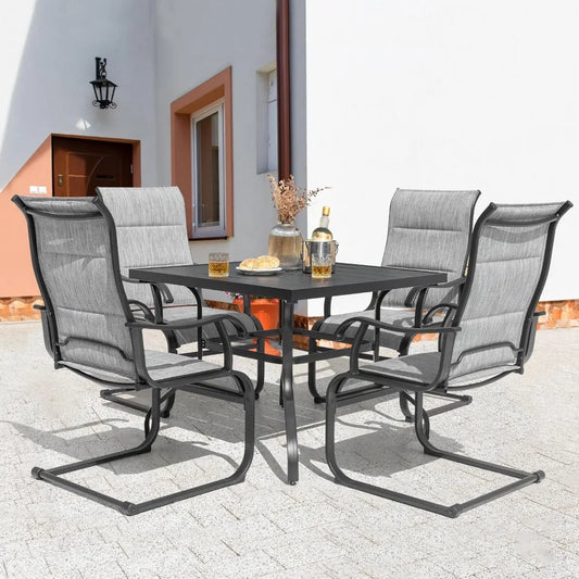 NBVCX All-Weather Patio Dining Set With Umbrella Table