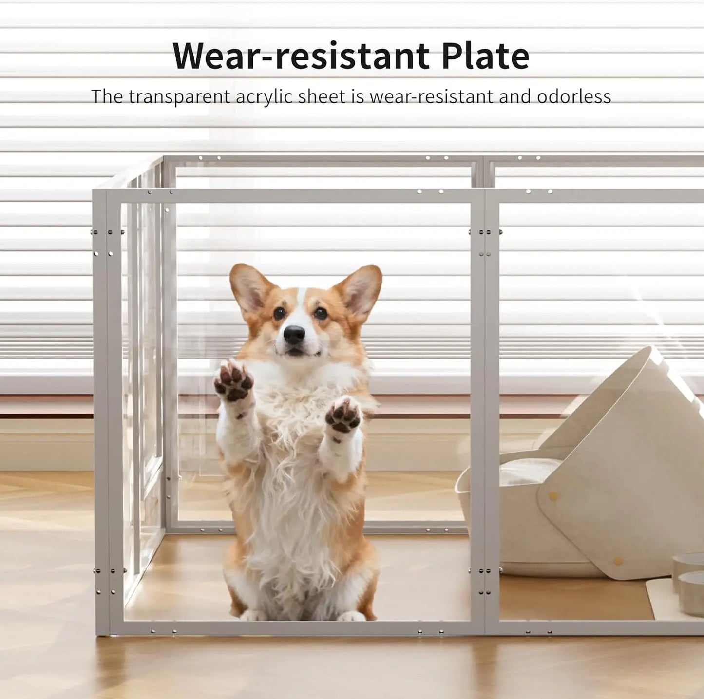 Clear Acrylic Pet Playpen With Door For Indoor And Outdoor Use