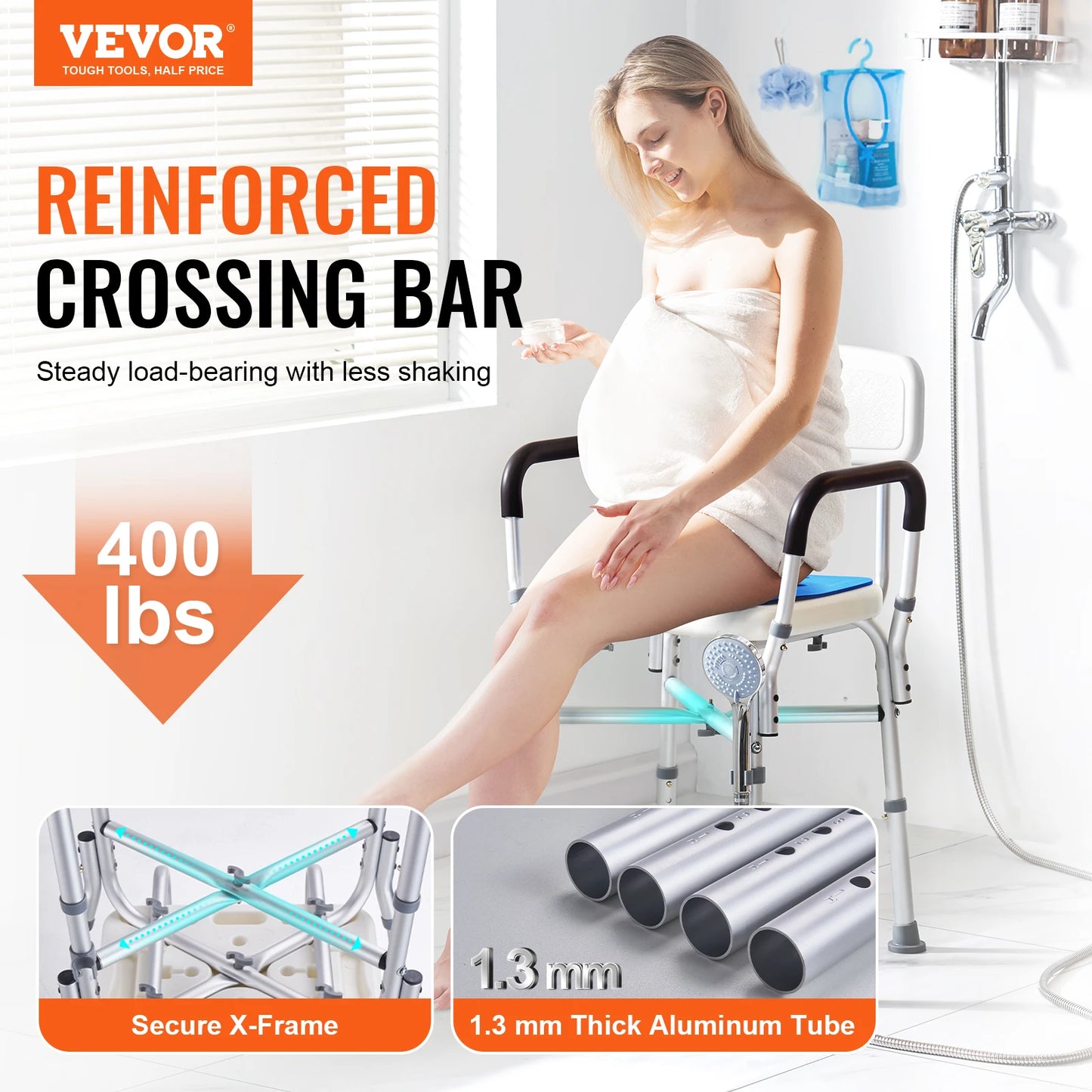 SucessBuy Adjustable Height Shower Seat Bench For Elderly