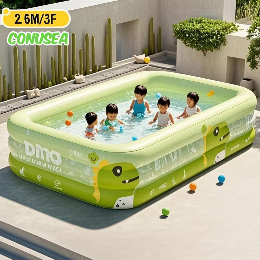 Inflatable Family Pool For Outdoor Use