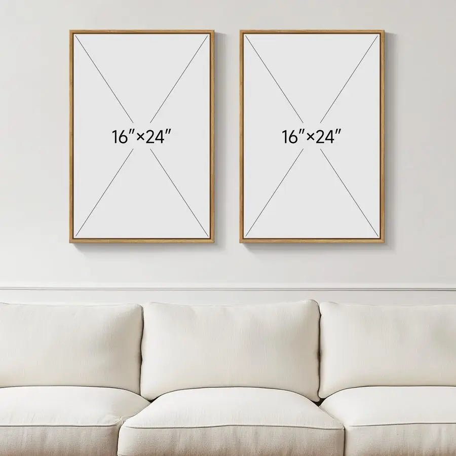 Boho Wall Art Set of 2 Botanical Geometric Canvases