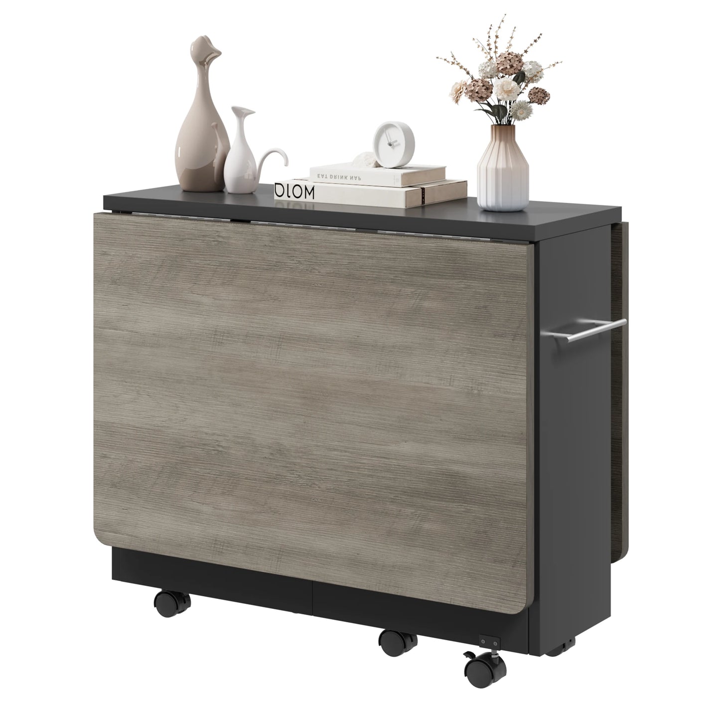 HiMISS Space-Saving Folding Dining Table Drop Leaf And Storage