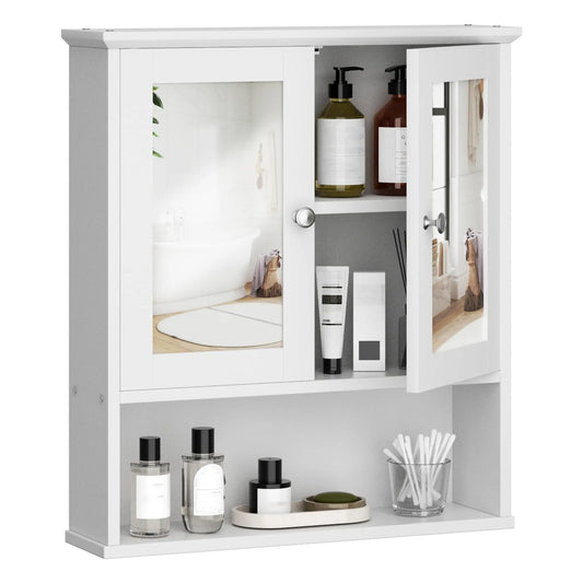 XIUWO Wall Mounted Medicine Cabinet With Mirror And Adjustable Shelves