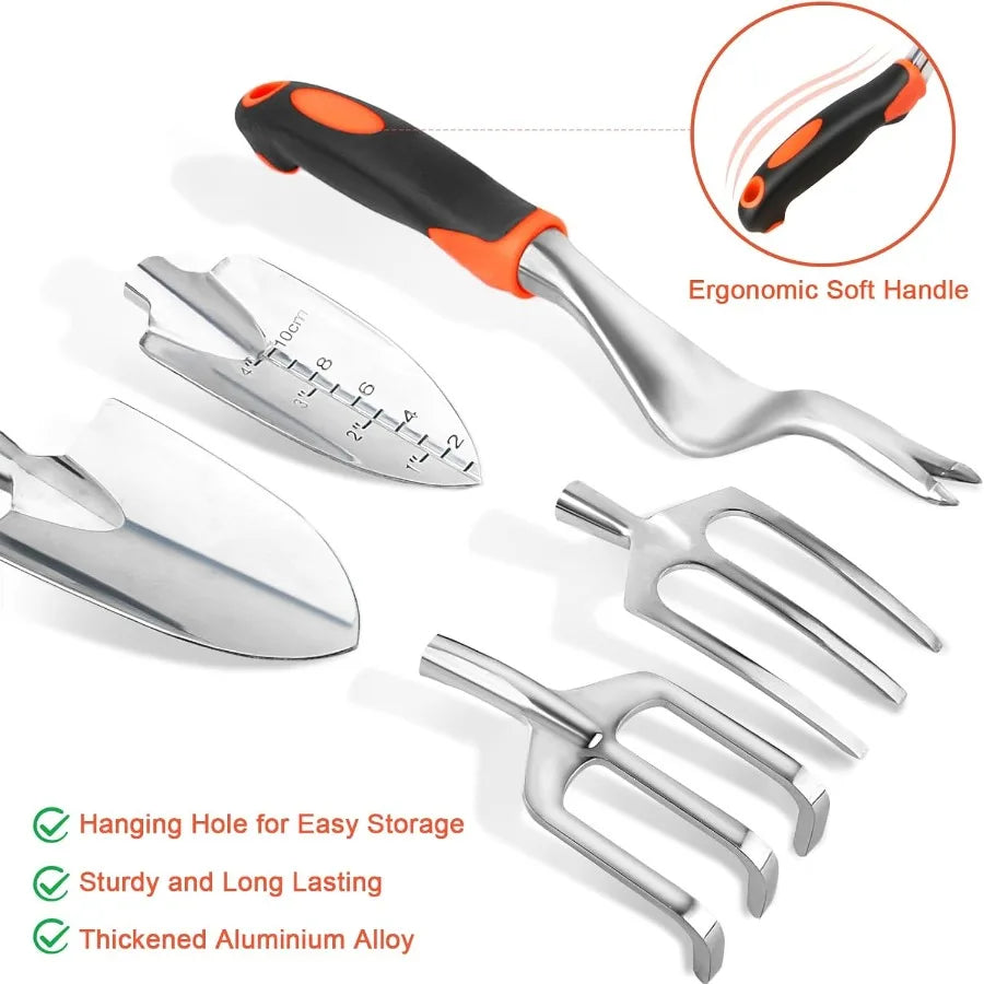 Garden Tools Set 8 Piece Gardening Tools Set with Non Slip Ergonomic Handle Heavy Duty Garden Tool Set with Storage Bag Gardeni