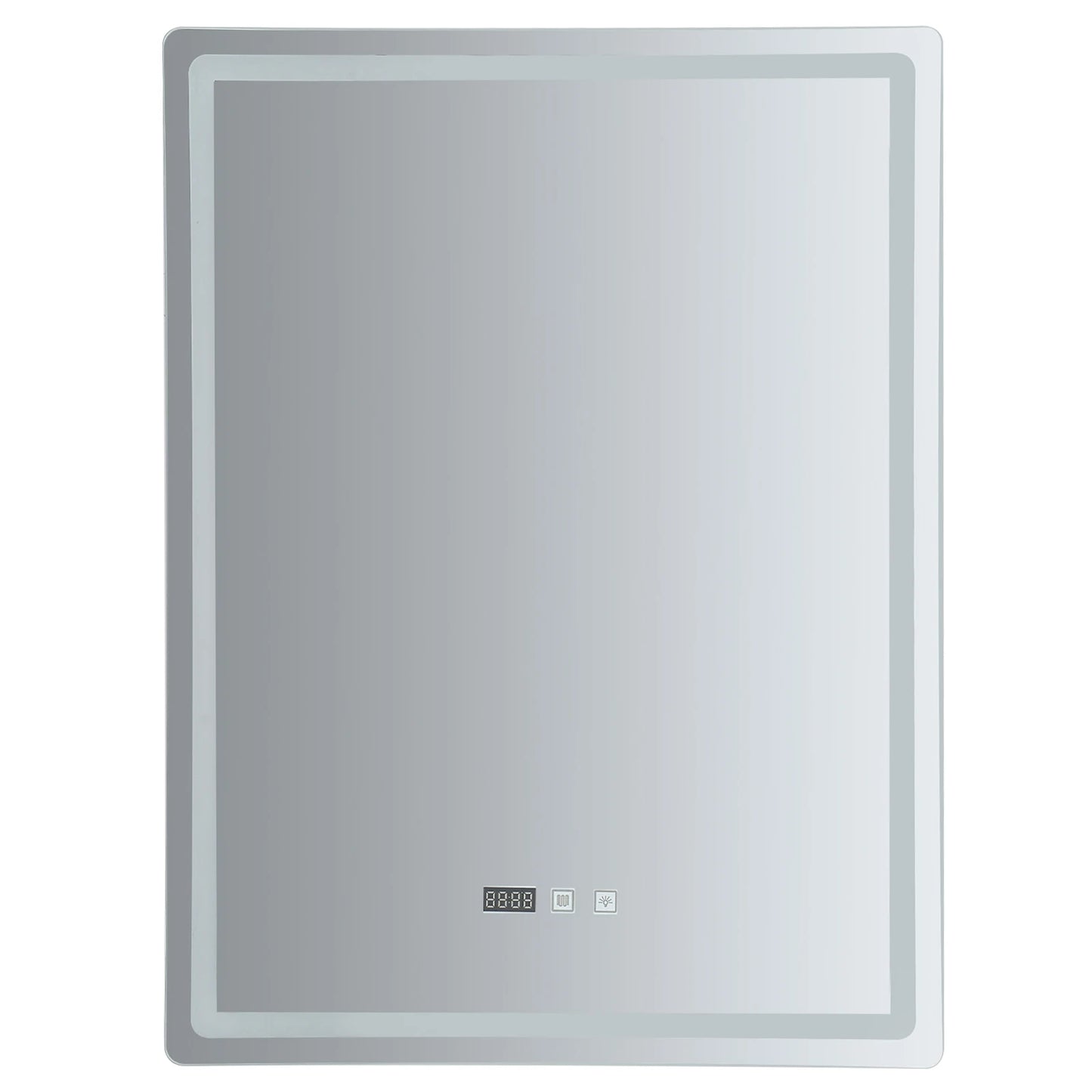 Led Wall Mounted Bathroom Mirror With Anti Fog Time Display