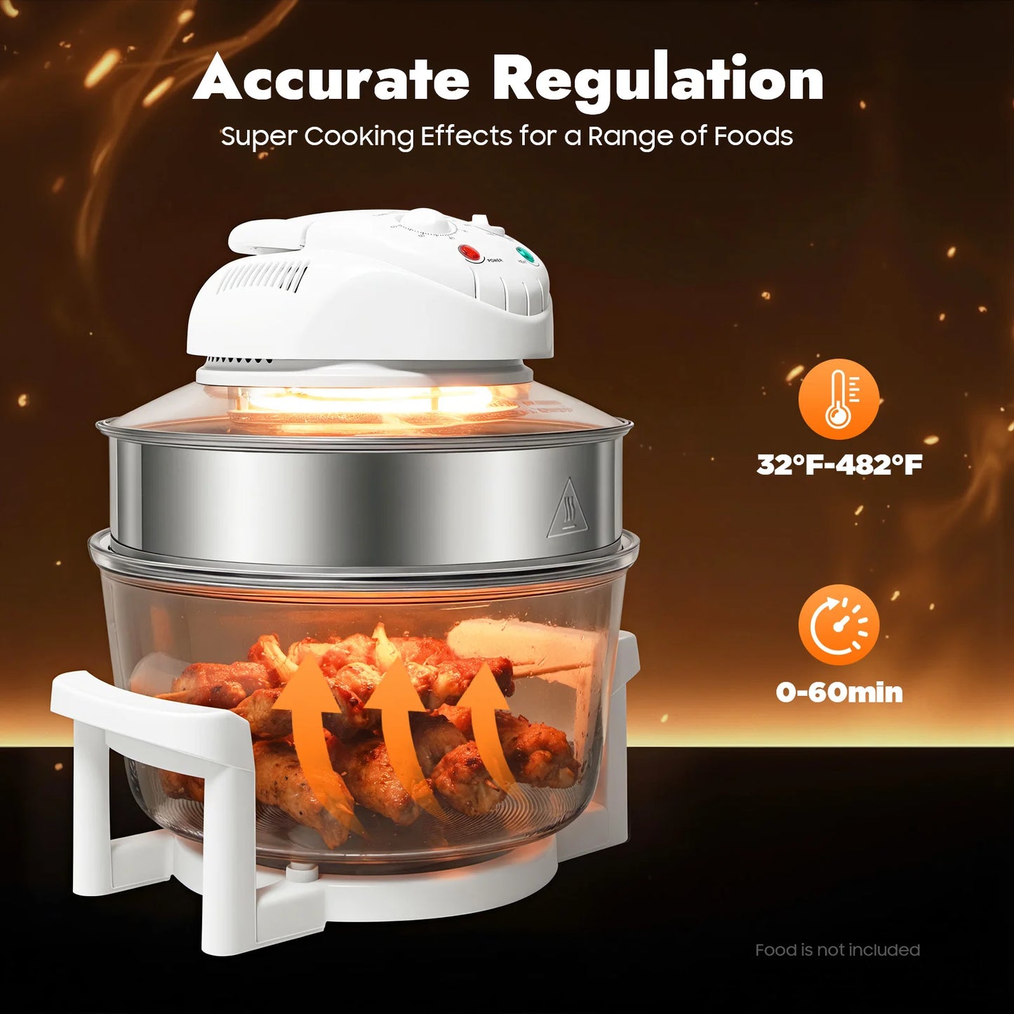 Visual Air Fryer Oil Free Cooker With Grill Rack Efficient