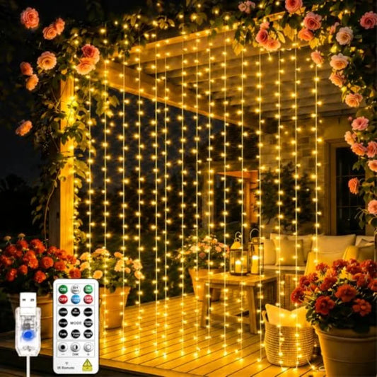 LED Curtain String Light With Remote And Eight Lighting Modes