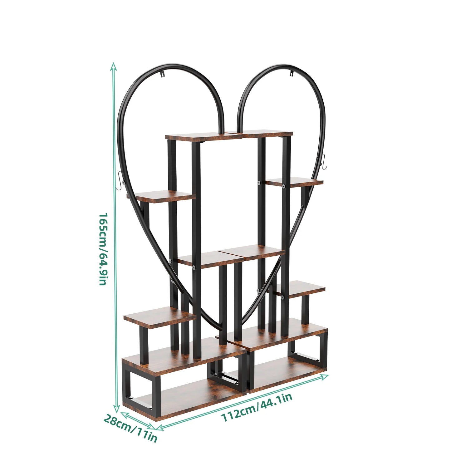 Wisfor 6 Tier Wood And Metal Plant Display Rack With Grow Lights