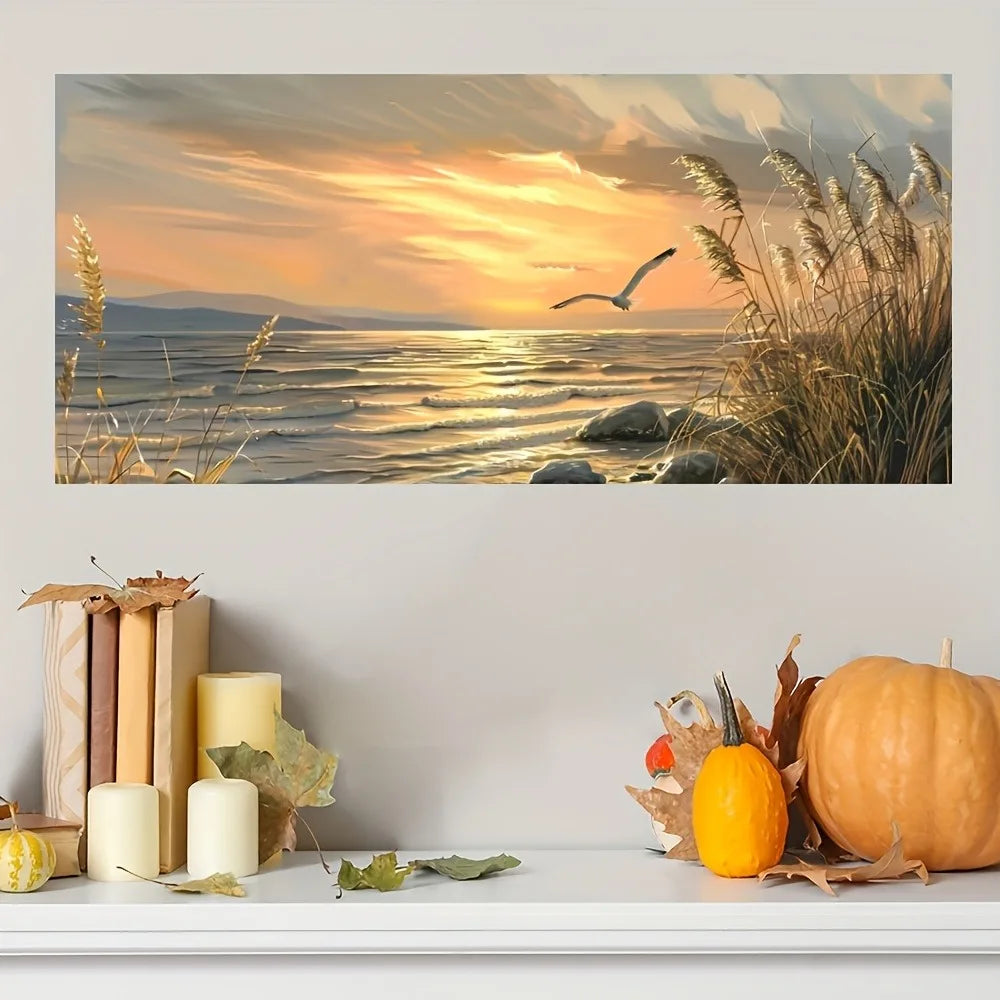 Sunset Beach Art Seascape Canvas Painting For Home Decor
