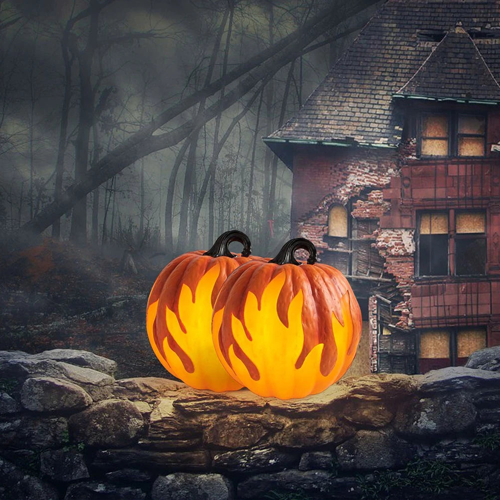 Battery Operated Halloween Pumpkin Lantern With Flickering Flame Light