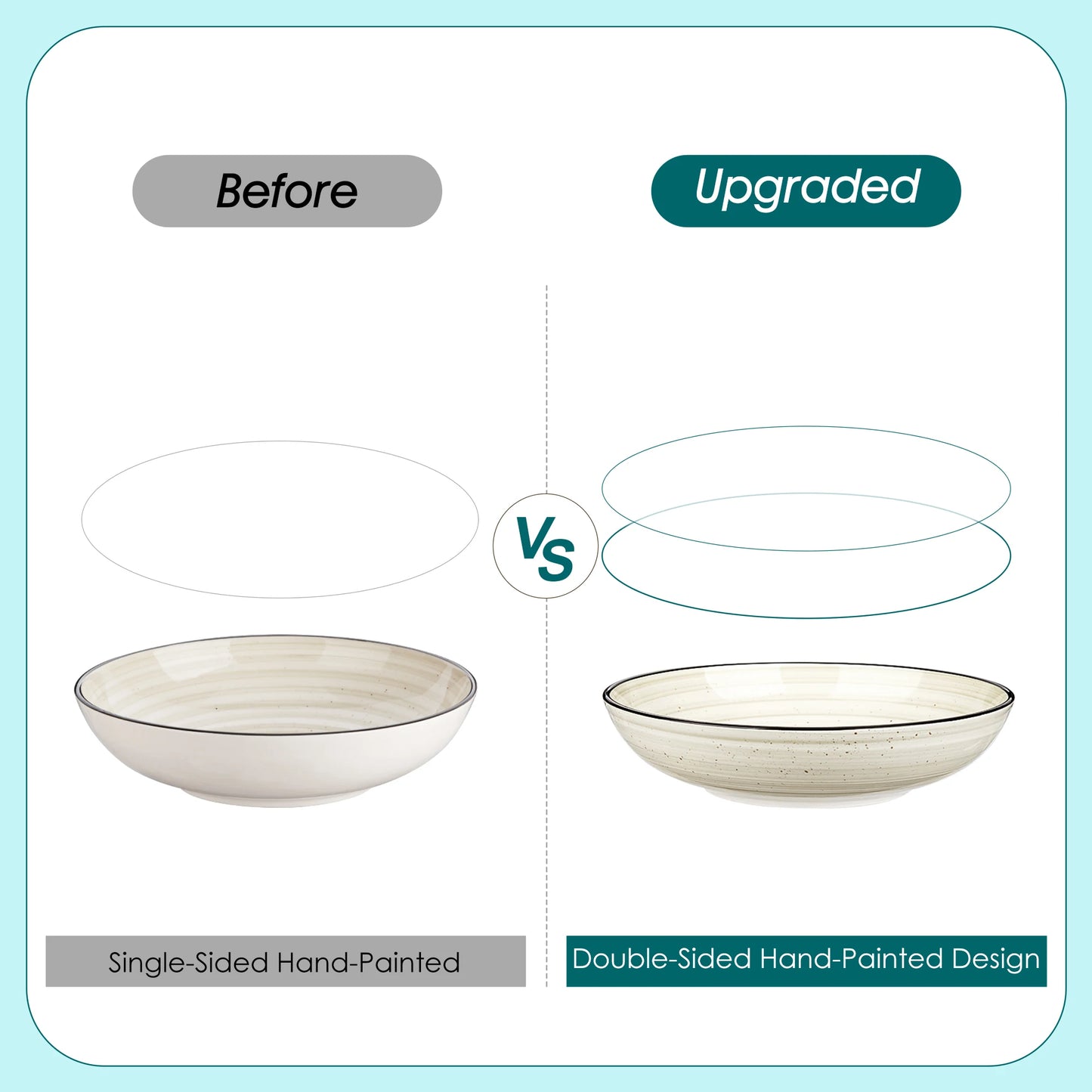 Malacasa Ceramic Dinnerware Set Handpainted Spiral Design