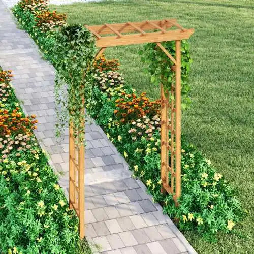 Wooden Wedding Arbor Arch Pergola Garden Trellis Outdoor Decor