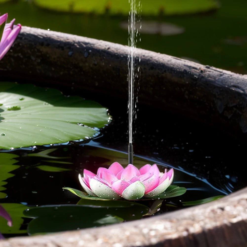 Lotus Solar Water Fountain Brushless Pump Floating Garden Fountain Solar Powered Fountain for Outdoor Bird Bath