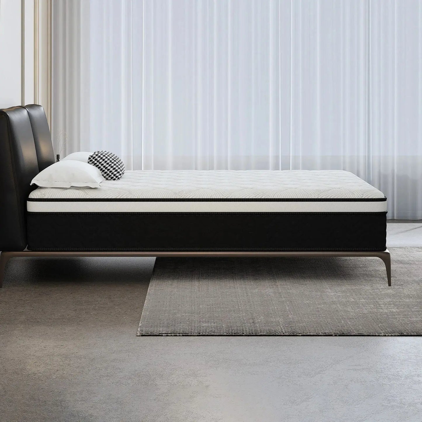 LAYROAD Hypoallergenic Memory Foam Mattress Medium Firm With Edge Support